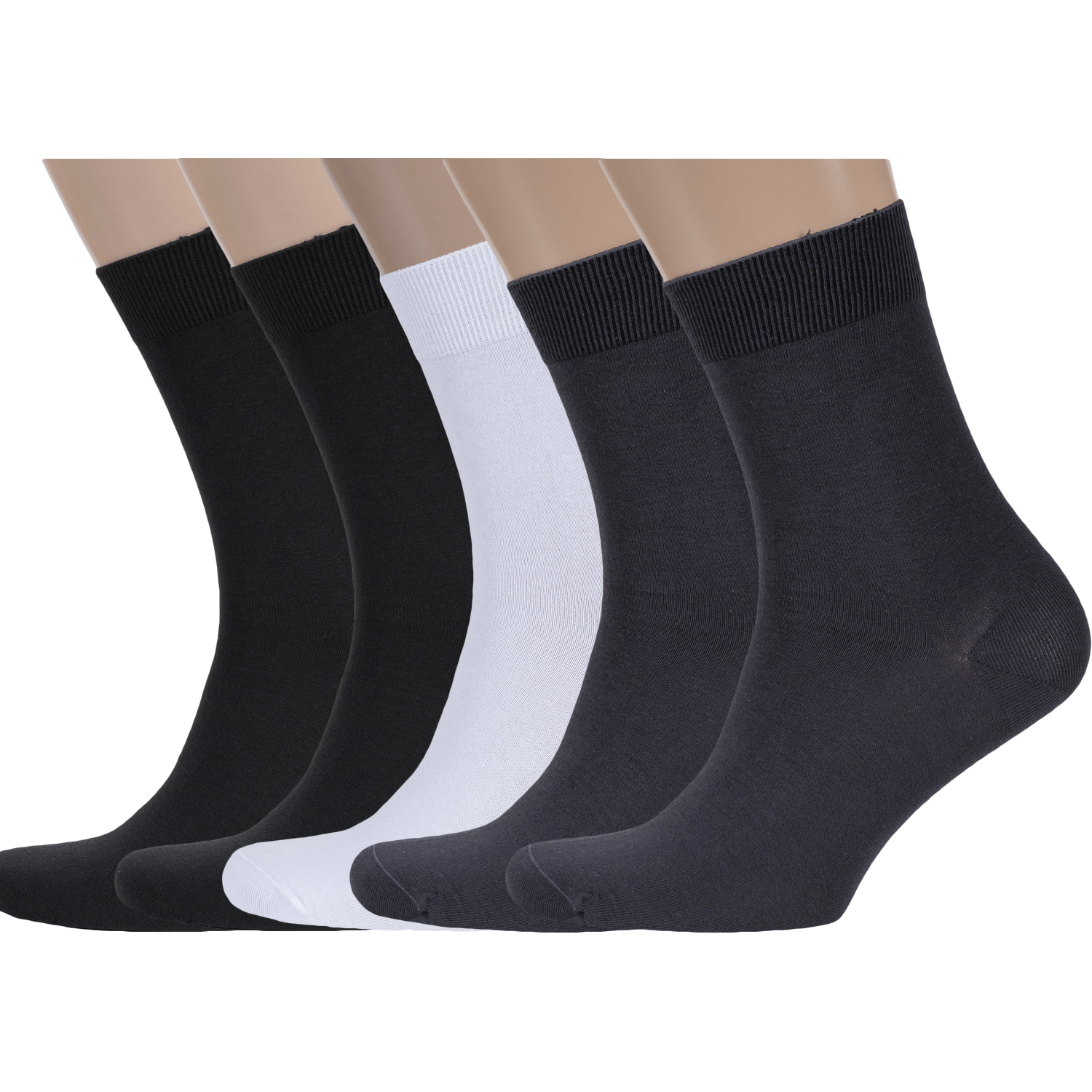 

Комплект носков мужских Rusocks 5-М-1134 белый; серый; черный 25, 5 пар, 5-М-1134
