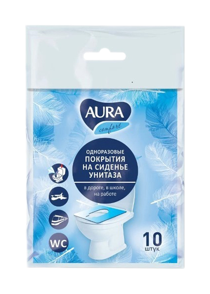 

Покрытия на сиденье унитаза Aura одноразовые, 10 шт.