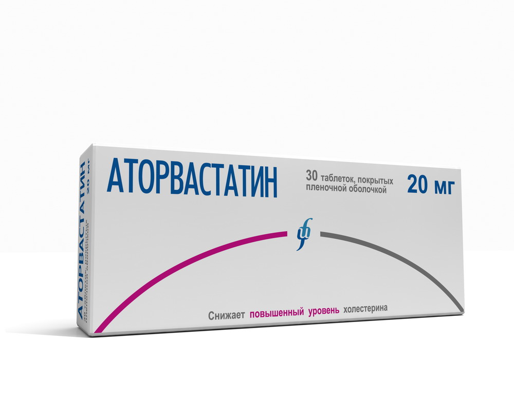 

Аторвастатин таблетки покрытые пленочной оболочкой 20 мг 30 шт.