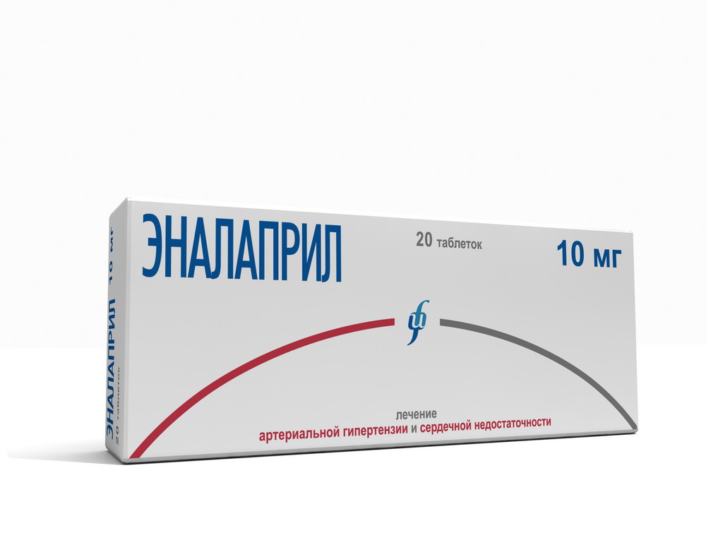 

Эналаприл таблетки 10 мг 20 шт.