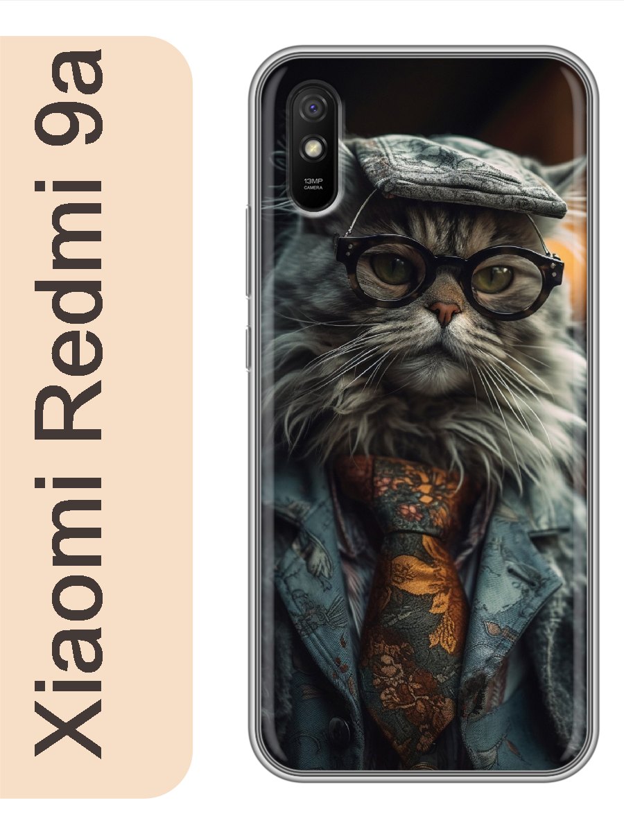 

Чехол на Xiaomi Redmi 9a кот в очках 940, Прозрачный, red9acats