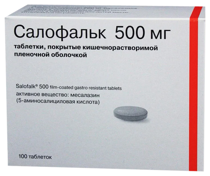 Купить Салофальк таблетки покрытые кишечнорастворимой пленочной оболочкой 500 мг 100 шт., Dr. Falk Pharma