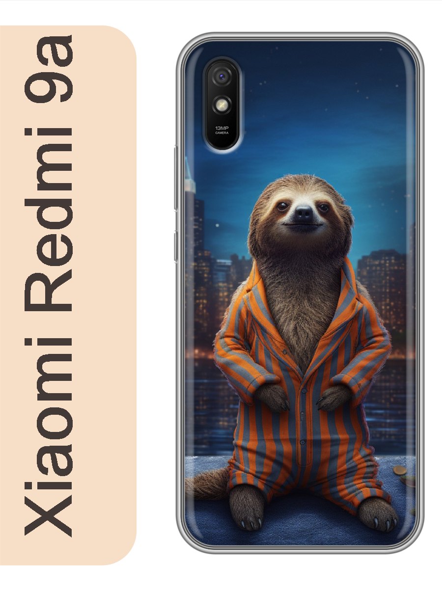 

Чехол на Xiaomi Redmi 9a ленивец в пижаме 928, Прозрачный, red9azhiv