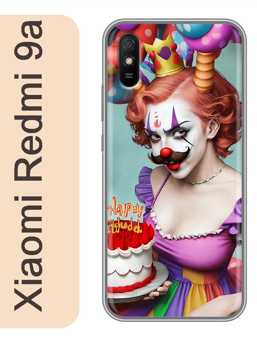 

Чехол на Xiaomi Redmi 9a девушка клоун 922, Прозрачный, red9arzne