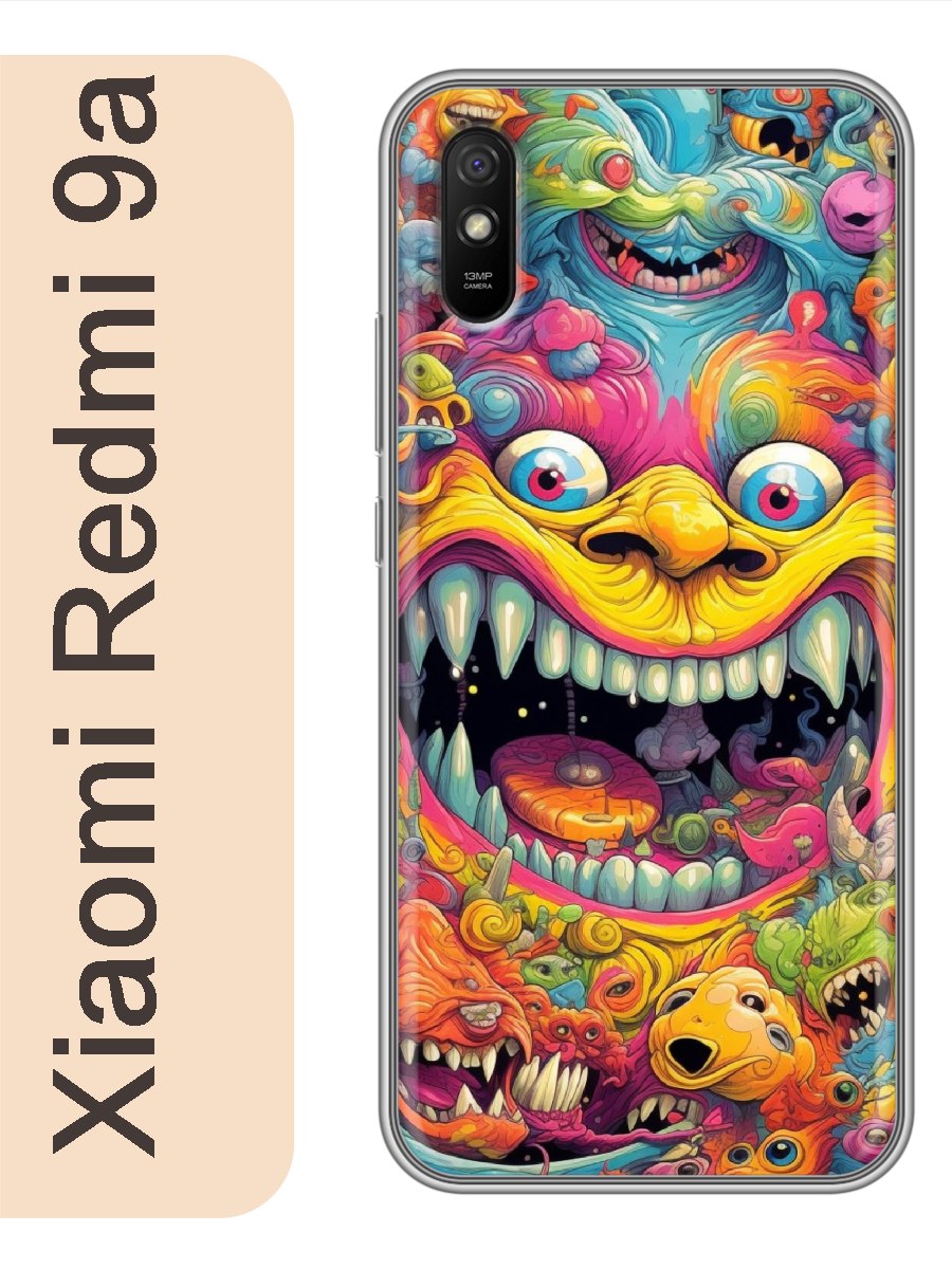 

Чехол на Xiaomi Redmi 9a монстр 908, Прозрачный, red9arzne