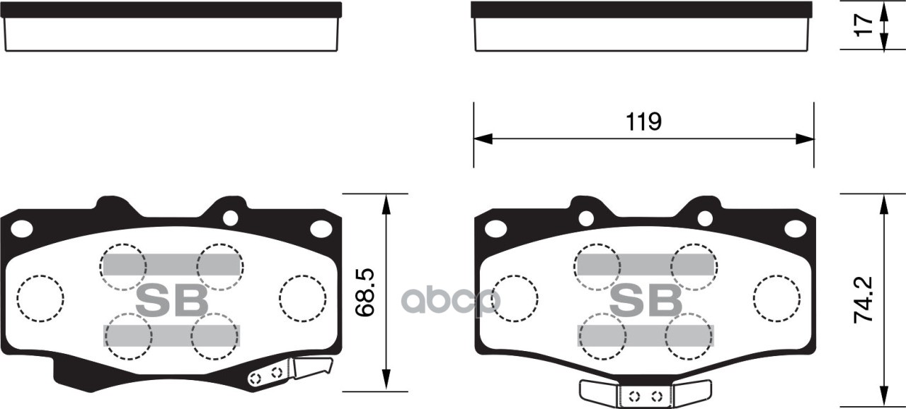 

Тормозные колодки Sangsin brake дисковые sp1222