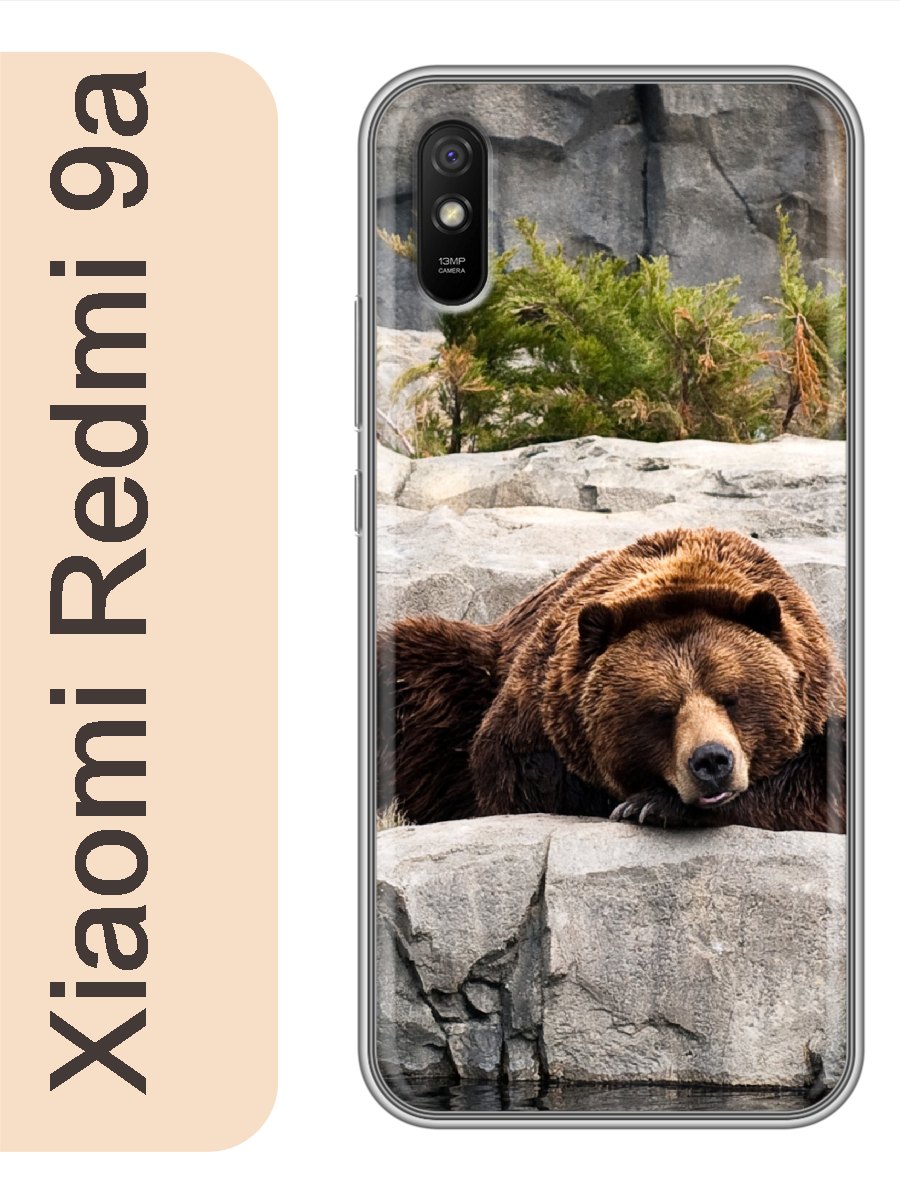 

Чехол на Xiaomi Redmi 9a медведь 879, Прозрачный, red9azhiv
