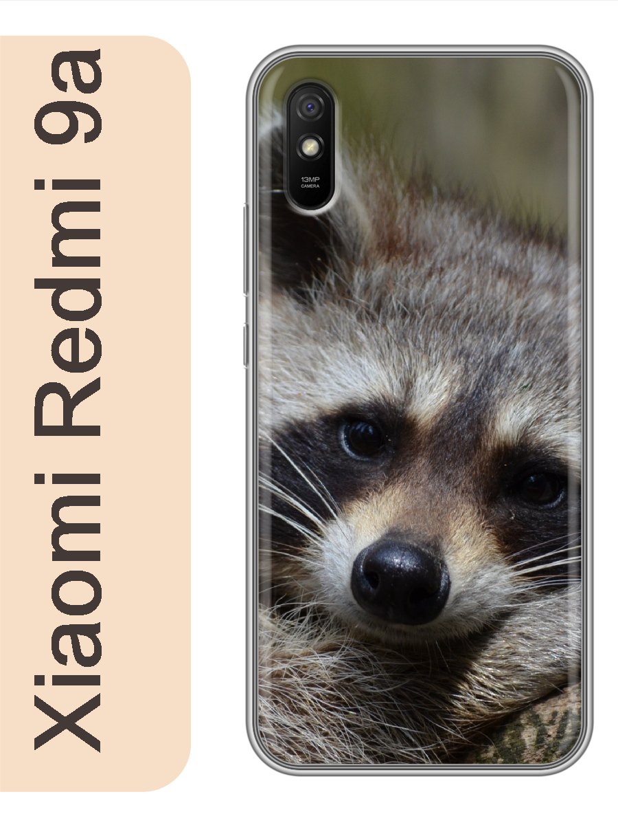 

Чехол на Xiaomi Redmi 9a енот 877, Прозрачный, red9azhiv