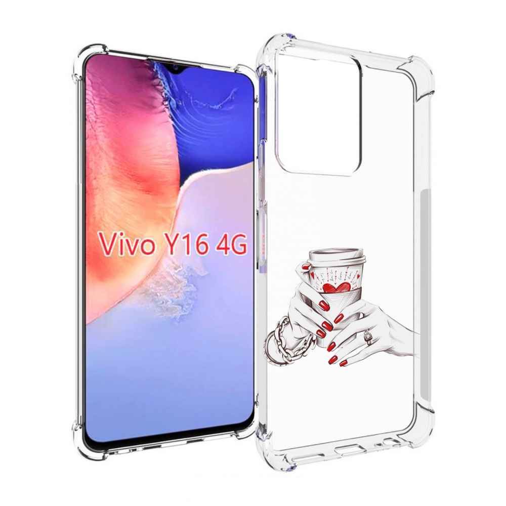

Чехол MyPads Любовный-стакан для Vivo Y16 4G/ Vivo Y02S, Прозрачный, Tocco