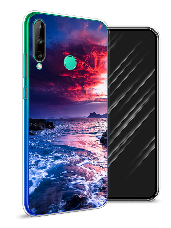 

Чехол Awog на Huawei P40 lite E "Волны 1", Розовый;синий, 612450-4