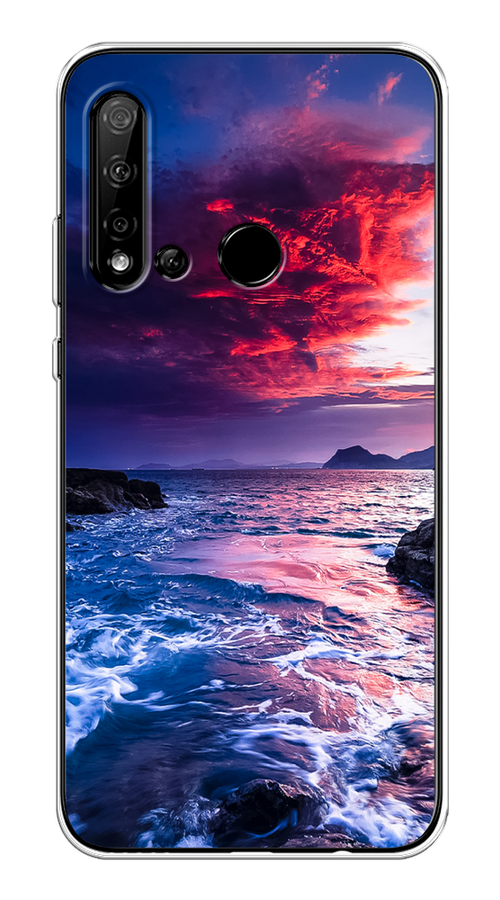 

Чехол Awog на Huawei P20 lite 2019 "Волны 1", Розовый;синий, 69750-4