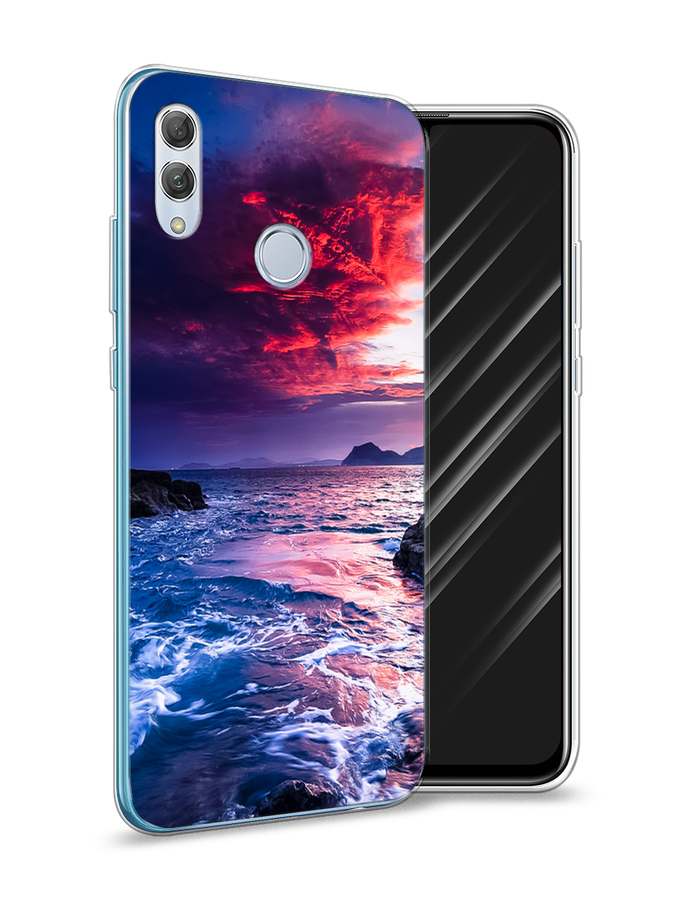 

Чехол Awog на Huawei P Smart 2019 "Волны 1", Розовый;синий, 67250-4