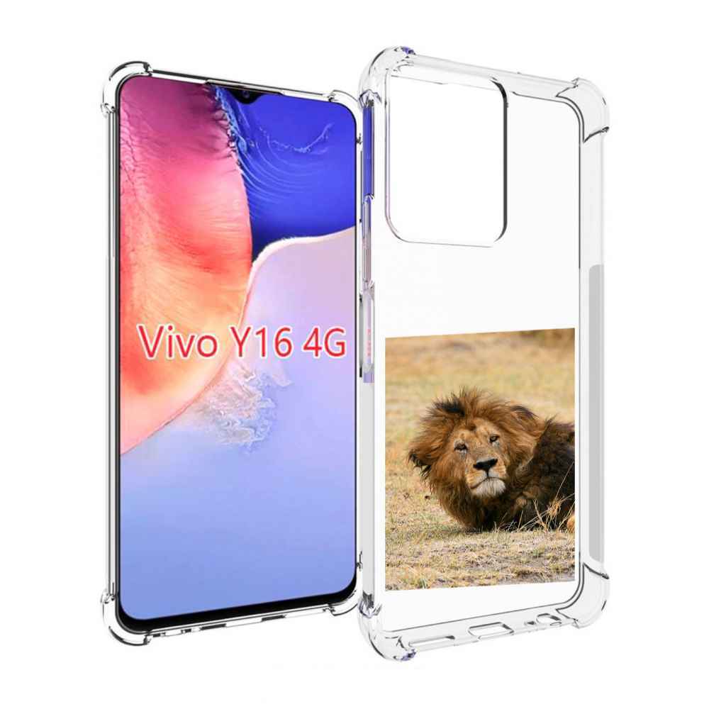 

Чехол MyPads Лев-лежит мужской для Vivo Y16 4G/ Vivo Y02S, Прозрачный, Tocco