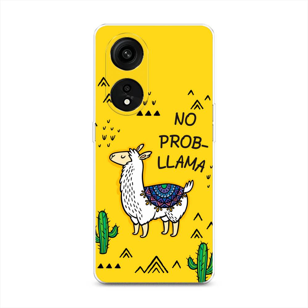 

Чехол Awog на Oppo Reno 8T 5G "No probLLama", Желтый;черный;синий, 2513150-2