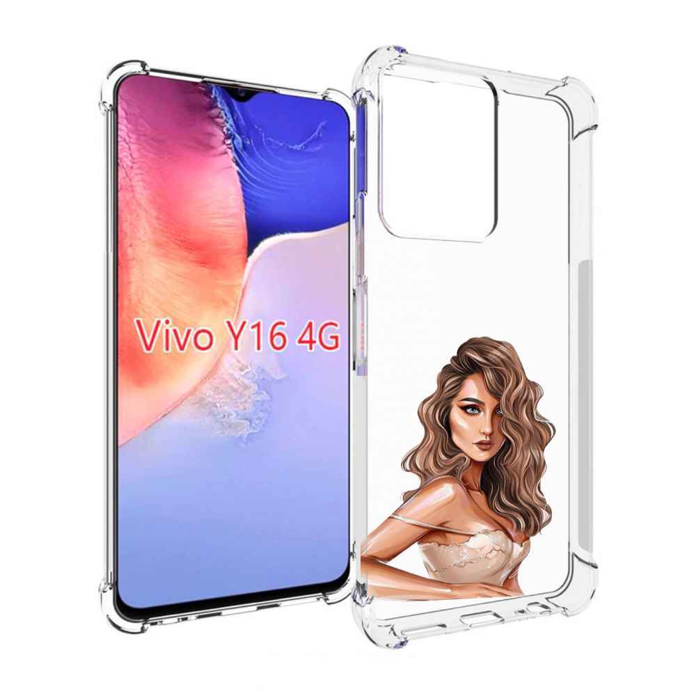 

Чехол MyPads Кудрявая-девушка женский для Vivo Y16 4G/ Vivo Y02S, Прозрачный, Tocco