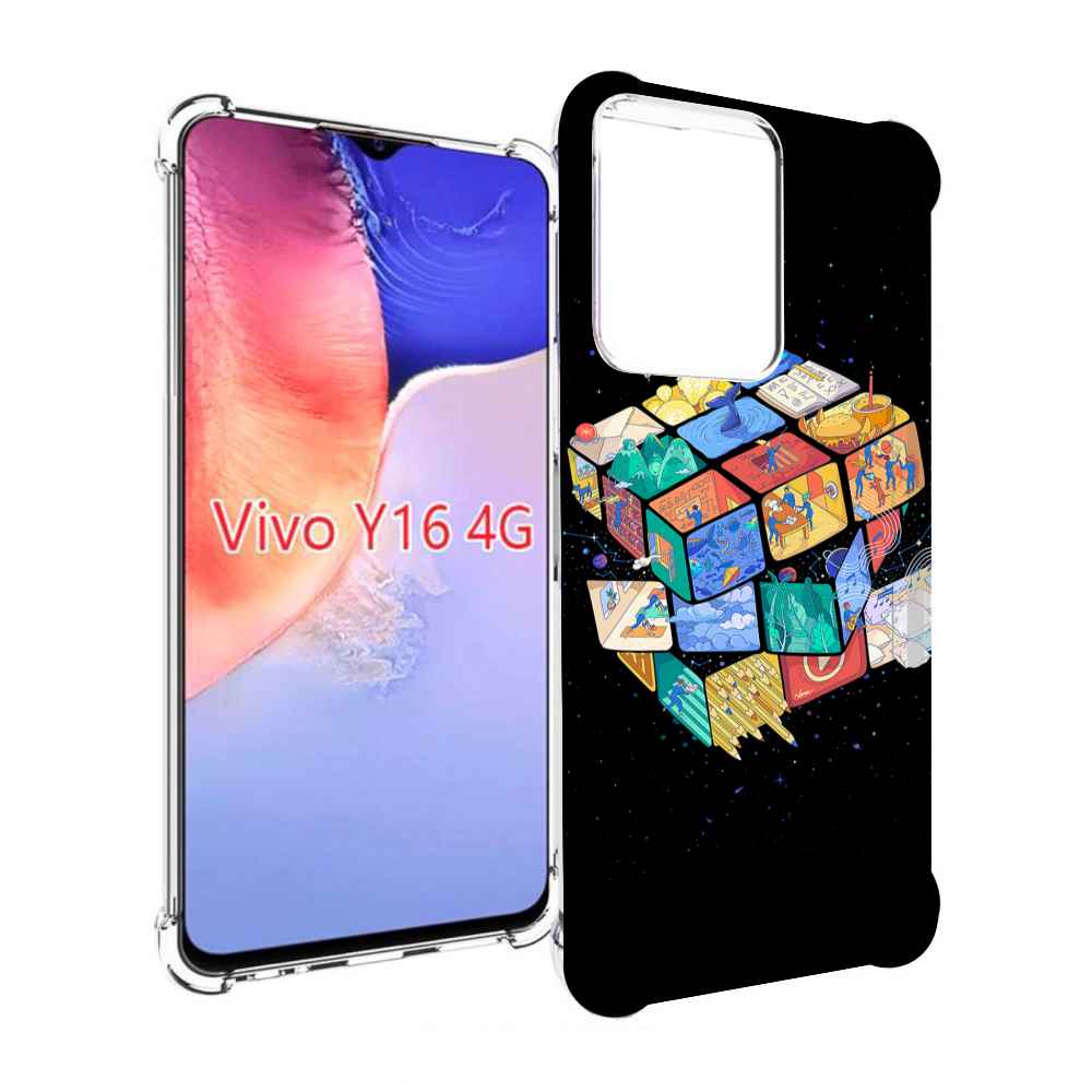 

Чехол MyPads Кубик-Рубика для Vivo Y16 4G/ Vivo Y02S, Прозрачный, Tocco