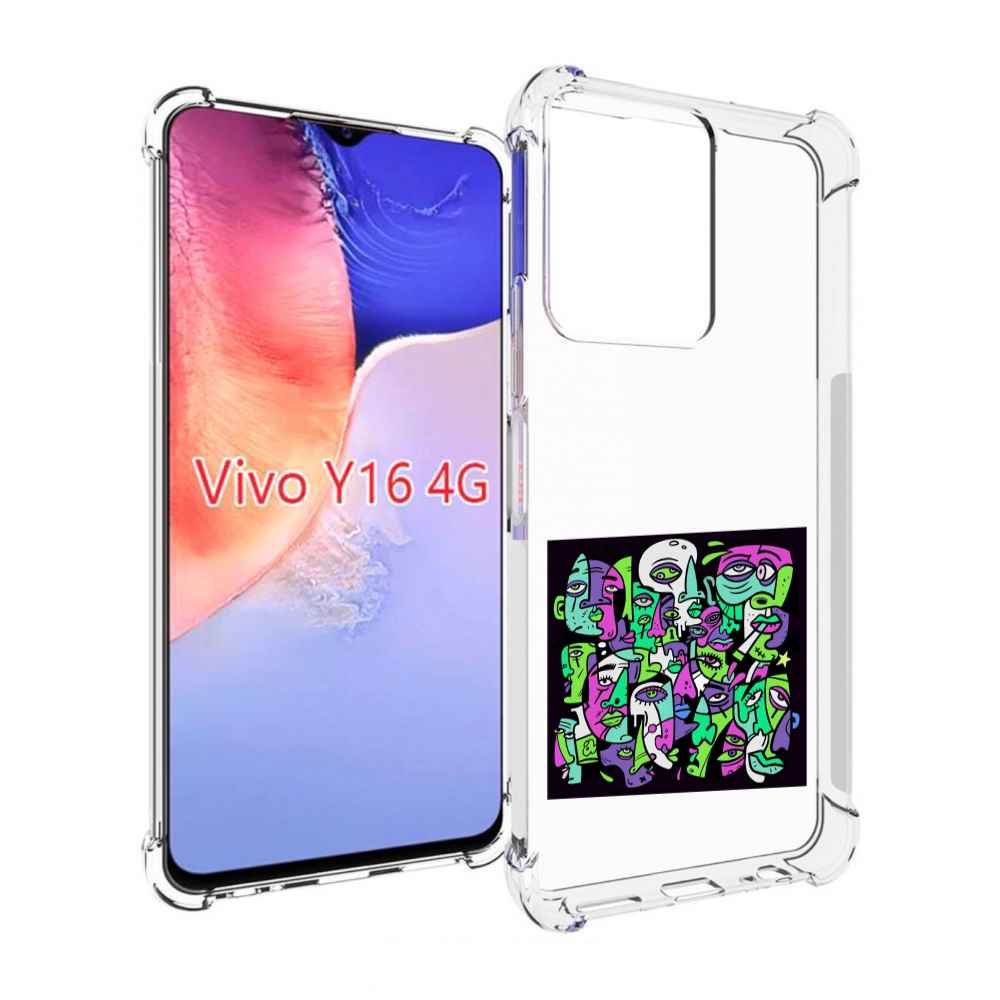 

Чехол MyPads Кривой эфир ATL для Vivo Y16 4G/ Vivo Y02S, Прозрачный, Tocco