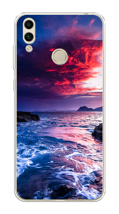 

Чехол Awog на Honor 8C "Волны 1", Розовый;синий, 67150-4