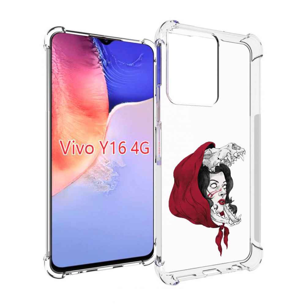 

Чехол MyPads Красная шапочка и волк женский для Vivo Y16 4G/ Vivo Y02S, Прозрачный, Tocco