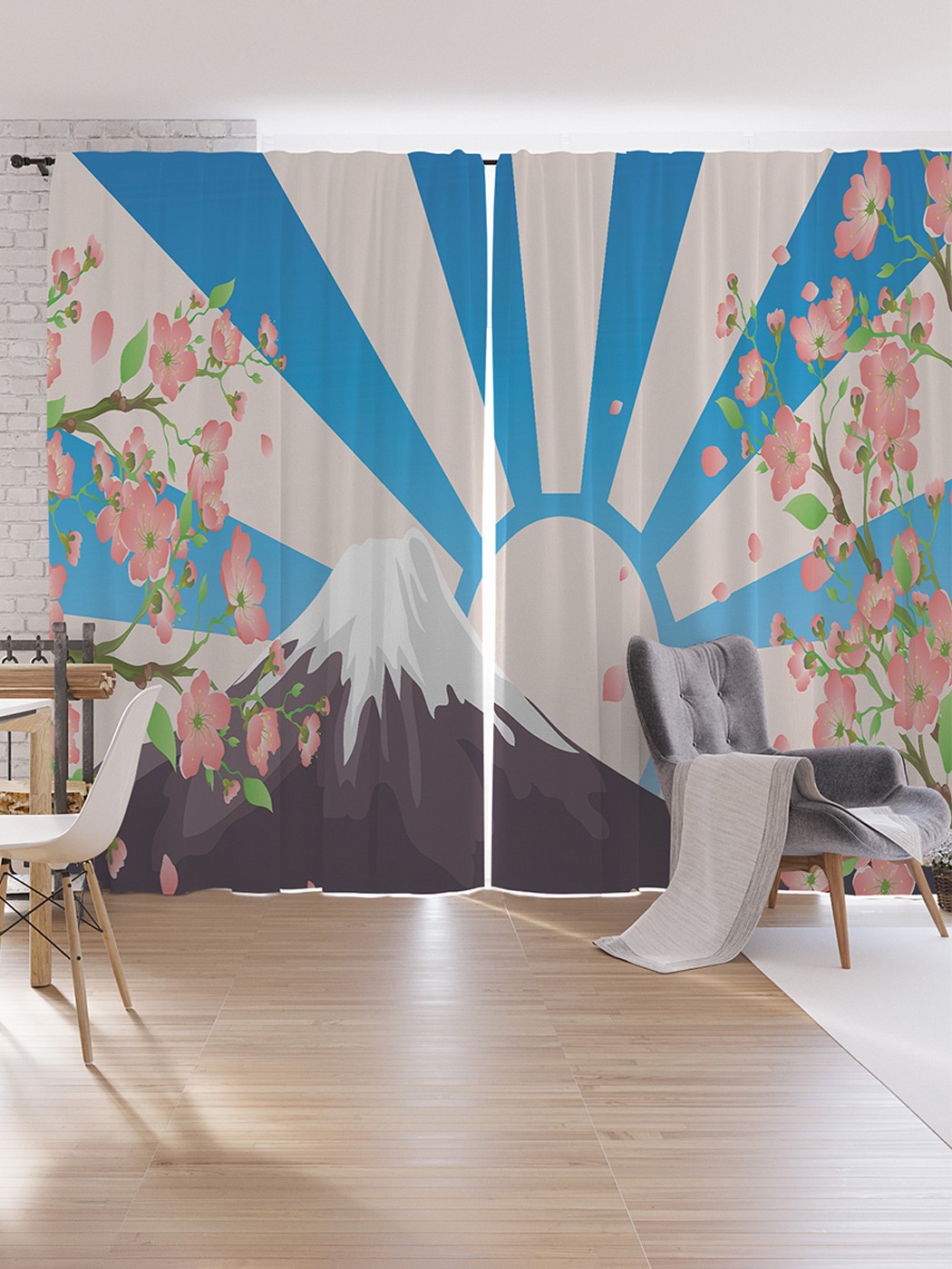 

Шторы под лён JoyArty "Гора Фудзи", серия Oxford DeLux, 340х265 см, Гора Фудзи