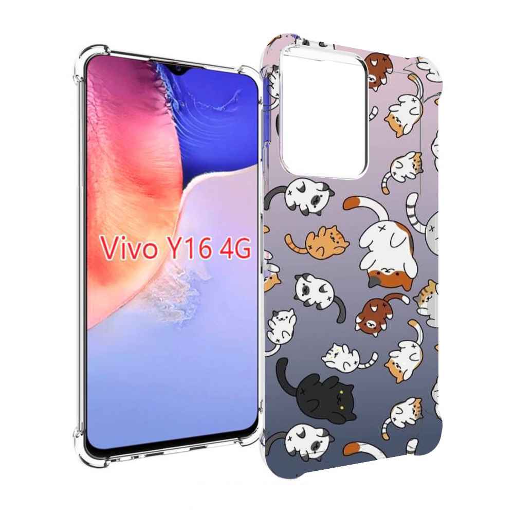 

Чехол MyPads Котики-летают для Vivo Y16 4G/ Vivo Y02S, Прозрачный, Tocco