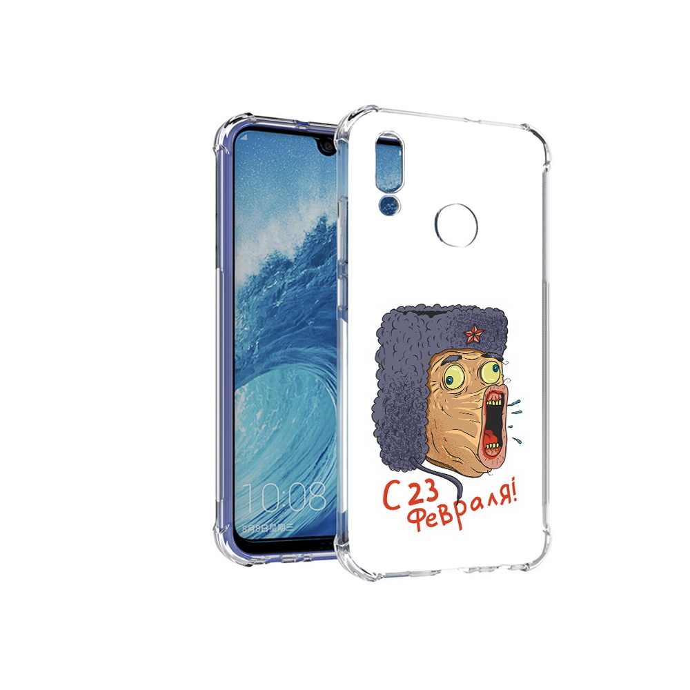 

Чехол MyPads Tocco для Huawei P Smart (2019) 23 февраля смешная эмоция, Прозрачный, Tocco