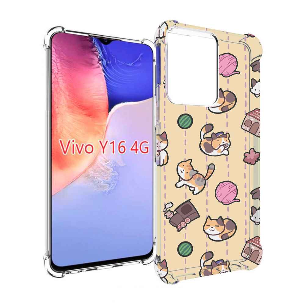 

Чехол MyPads Котики-клубочки для Vivo Y16 4G/ Vivo Y02S, Прозрачный, Tocco