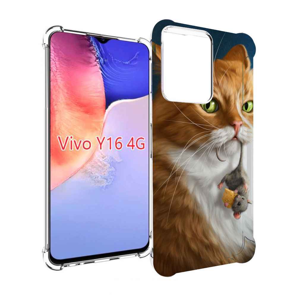 Чехол MyPads Кот-и-мышь для Vivo Y16 4G/ Vivo Y02S