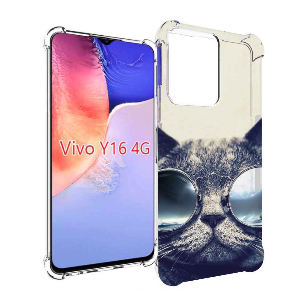 

Чехол MyPads Кот-в-очках-2 для Vivo Y16 4G/ Vivo Y02S, Прозрачный, Tocco