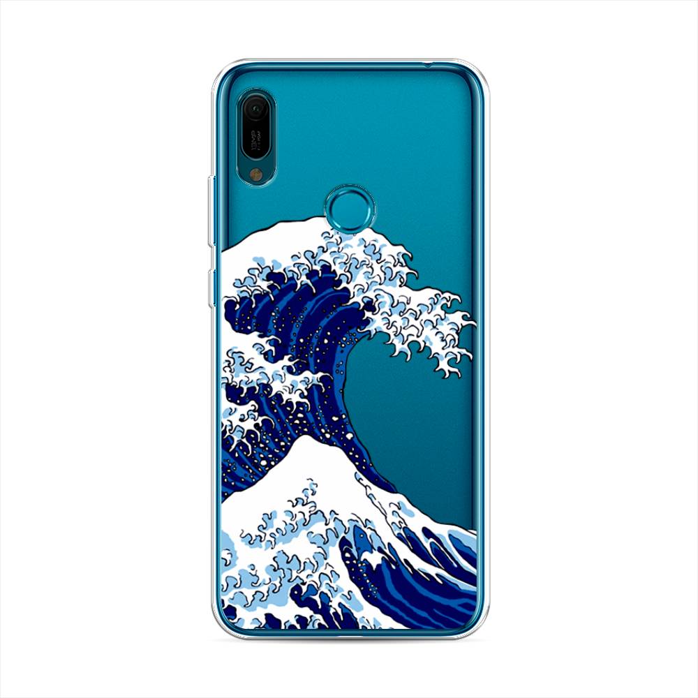 

Чехол Awog на Huawei Y6 2019 "Волна в Канагаве", Синий;белый, 68650-4