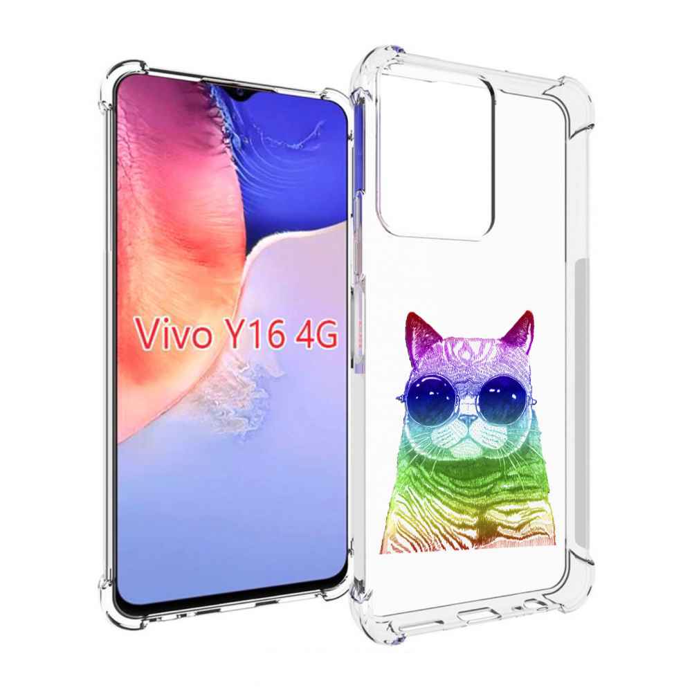 

Чехол MyPads Кот в очках для Vivo Y16 4G/ Vivo Y02S, Прозрачный, Tocco