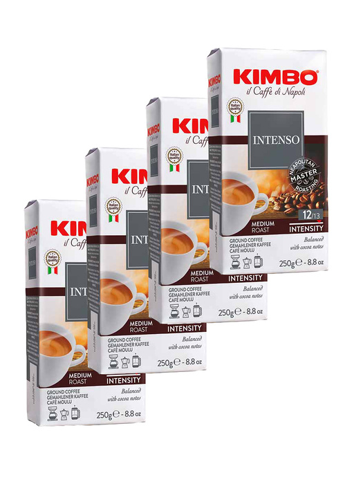 

Кофе молотый Kimbo Aroma Intenso, 4 шт по 250 г, 4 шт Kimbo Aroma Intenso кофе молотый, 250 г