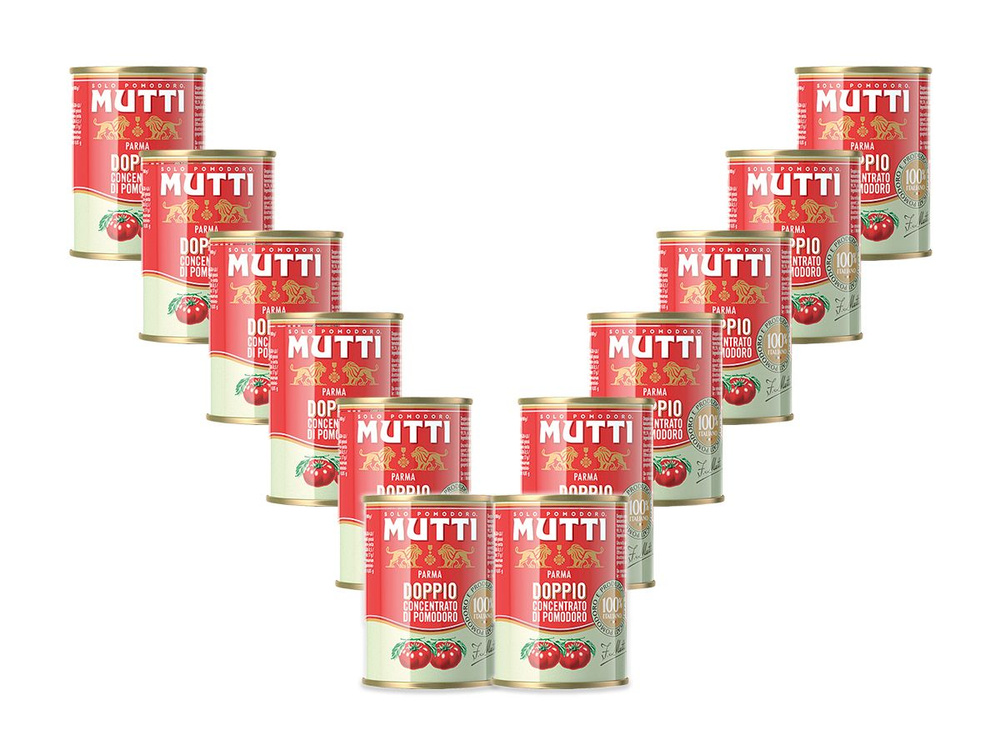 Томатная паста MUTTI с массовой долей сухих веществ 28%, 12 шт по 140 г