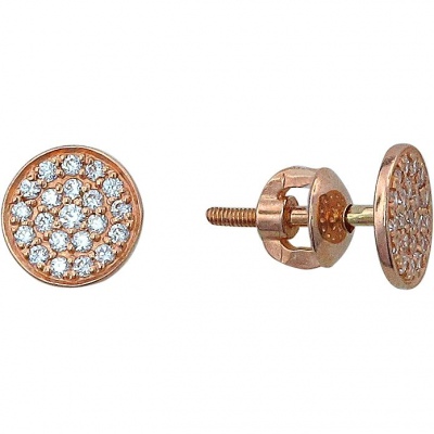 

Серьги из красного золота с фианитом Эстет 01С116037, 01С116037