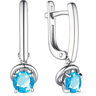 

Серьги женские из серебра АЛЬКОР 02-1897, топаз, 02-1897