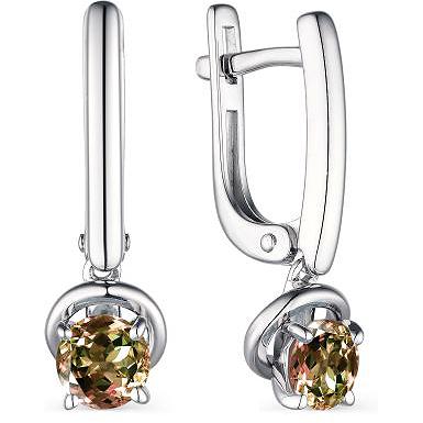 

Серьги женские из серебра АЛЬКОР 02-1897, султанит, 02-1897