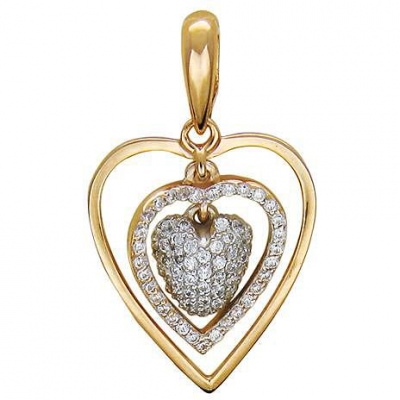 

Кулон из ювелирного сплава с фианитом Эстет 01П165839Ж, 01П165839Ж