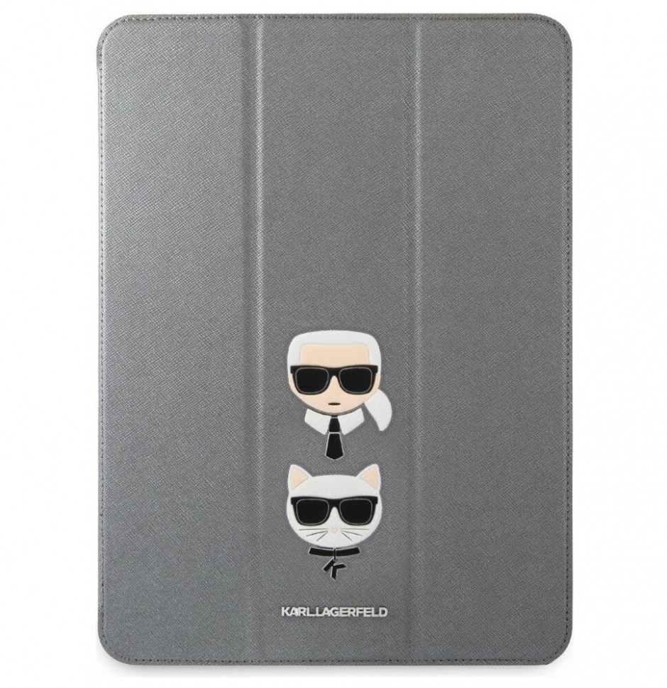 фото Чехол cg mobile karl lagerfeld karl choupette heads folio для ipad pro 11(2021) silver