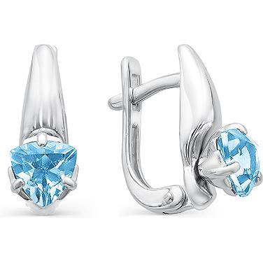 

Серьги женские из серебра АЛЬКОР 02-0369, топаз