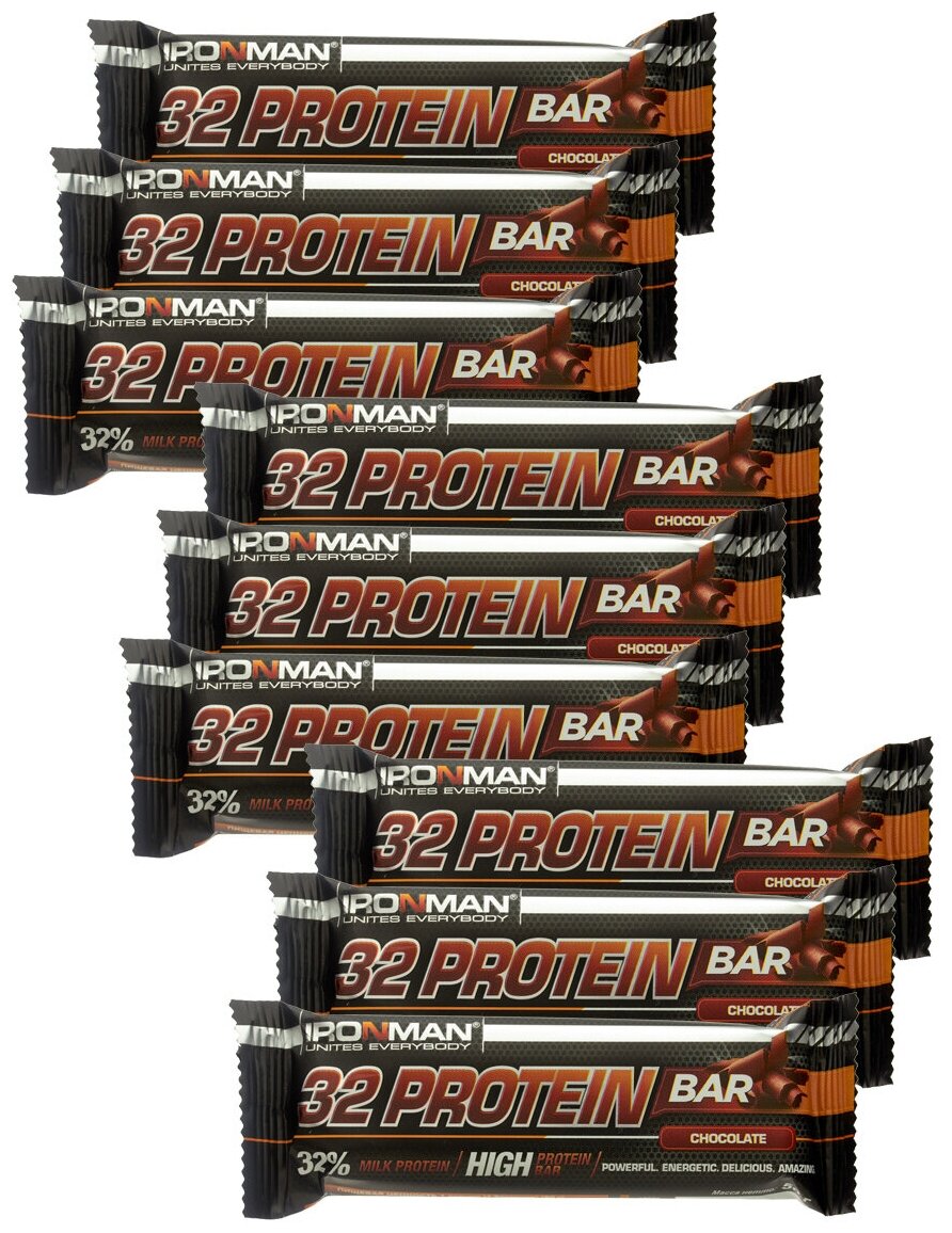 Протеиновый батончик Ironman 32% Protein bar (Шоколад) 9х50г