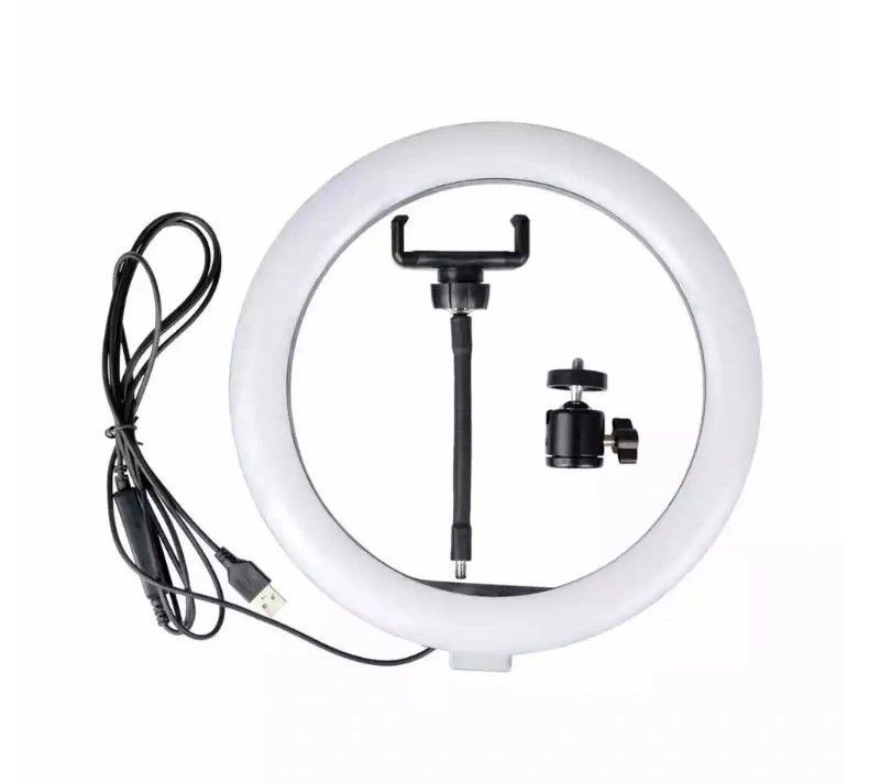 Светодиодная кольцевая лампа выпуклая для селфи 34см LC-16 с регулятором черная 551000₽