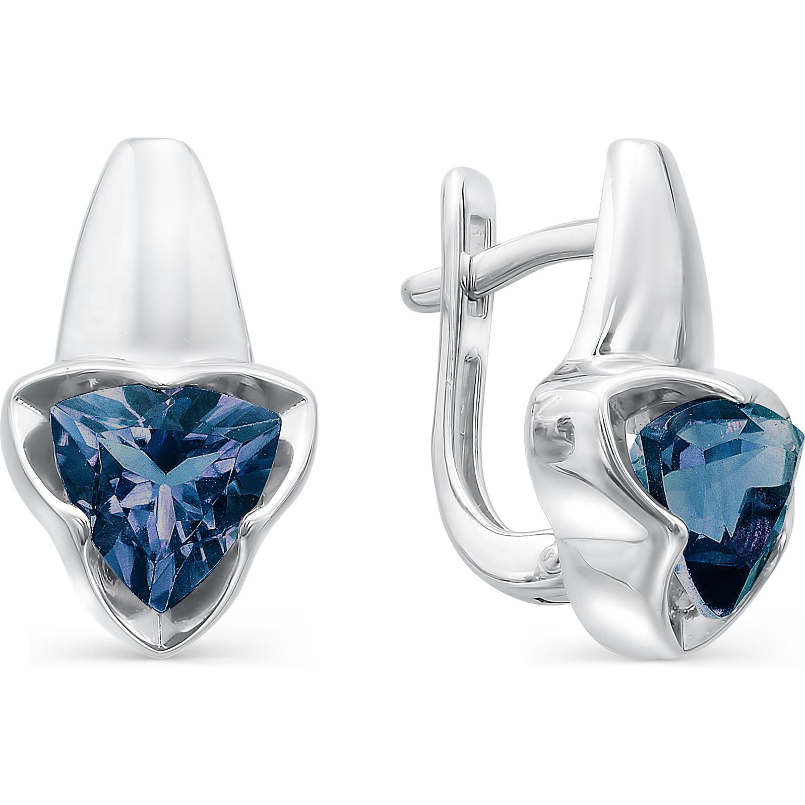 

Серьги женские из серебра АЛЬКОР 02-0373, топаз