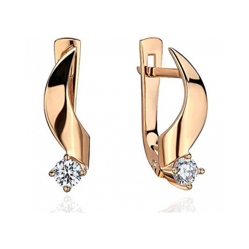 

Серьги из красного золота Эстет 01С1113804, фианит, 01С1113804