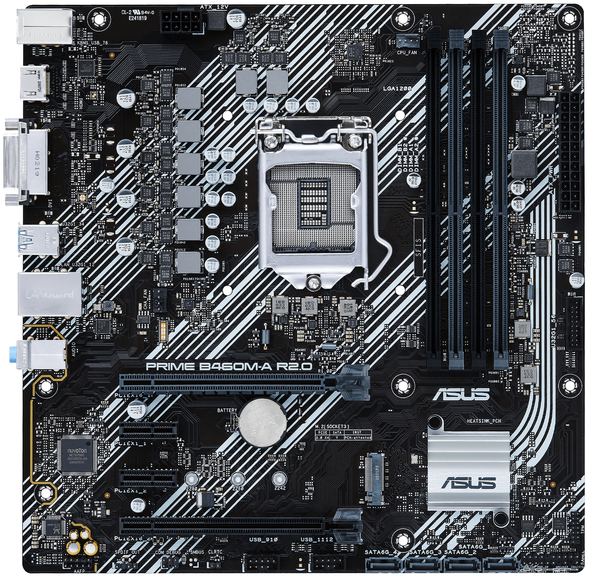 фото Материнская плата asus prime b460m-a r2.0 s1200 b460 matx dvi/dp/hdmi