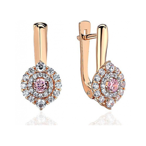 

Серьги из красного золота с фианитом Эстет 01С2113840Р-1, 01С2113840Р-1