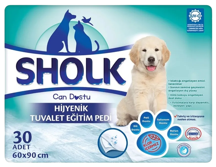 Пеленки для животных Sholk для приучения к туалету 90 х 60 см, 30 шт