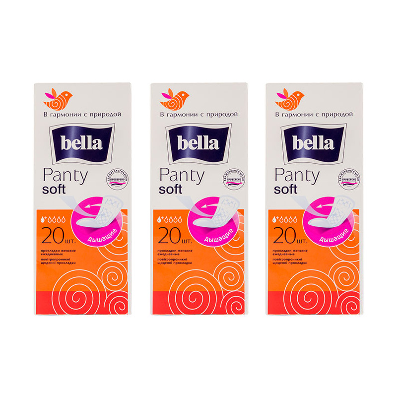 

Прокладки ежедневные BELLA PANTY SOFT, 20 шт, 3 уп.