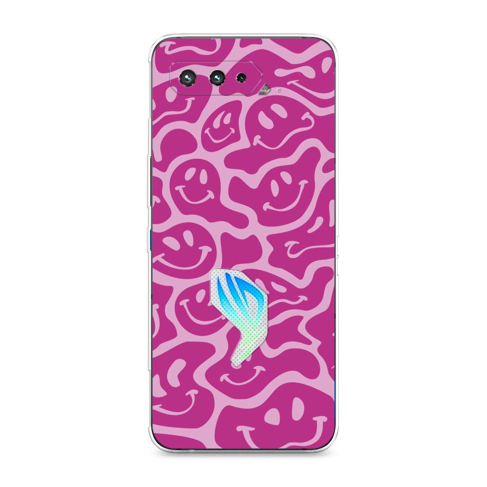 

Чехол для Asus Rog Phone 5/5s "Расплывчатые смайлики розовые", Фиолетовый, 44250-6