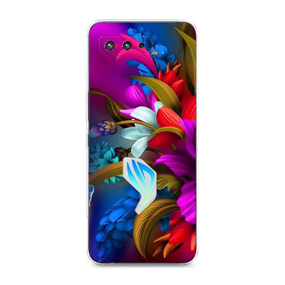 

Чехол для Asus Rog Phone 5/5s "Фантастические цветы", Фиолетовый;красный;синий, 44250-2