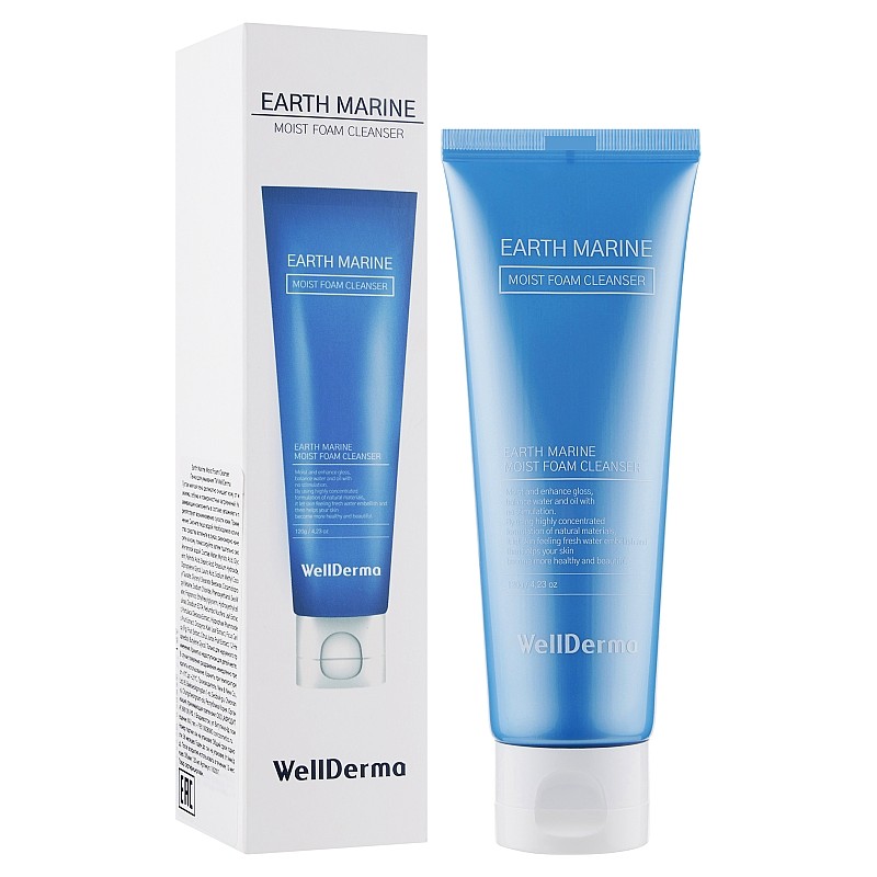 фото Пенка для умывания с морскими минералами wellderma earth marine moist foam cleanser